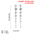 Personality geometric trendy women's size bead earrings, metal CCB new ear jewelry women